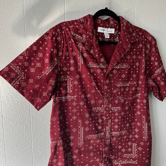 Old Navy Mens The Classic Shirt Medium Slim Stretch Cowboy Western Breathable - Picture 5 of 10